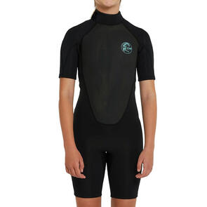 ONEILL GIRLS BAHIA BACK ZIP SHORT SLEEVE SPRING 2MM - BLACK