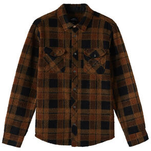 ONEILL GLACIER PLAID HIGH PILE SUPERFLEECE DARK KHAKI