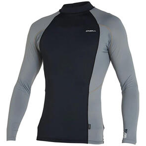 ONEILL PSYCHO UV LS RASH VEST - T47 BLK/SMOKE/SMOKE