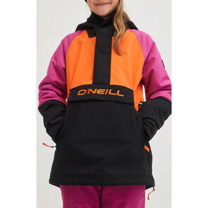 ONEILL SNOW 2023 GIRLS ANORAK JACKET FUCHSIA RED COLOUR BLOCK