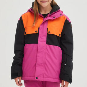 ONEILL SNOW 2023 GIRLS TANZANITE JACKET FUCHSIA RED COLOUR BLOCK
