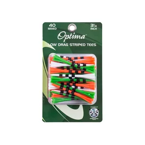 OPTIMA NO RESIST LOW DRAG STRIPED GOLF TEES 3 1/4" 40 PACK