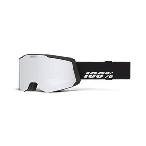 100% SNOWCRAFT S GOGGLE BLACK/SILVER - HIPER GREY-BLUE W/ SILVER MIRROR