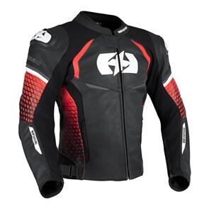 OXFORD NEXUS 1.0 LEATHER MS JACKET BLACK RED