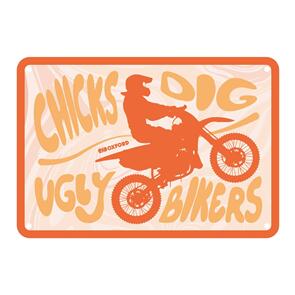 OXFORD GARAGE METAL SIGN: CHICKS DIG VGLY BIKERS COOLER