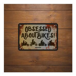 OXFORD GARAGE METAL SIGN: OBSESSED ABOUT BIKERS