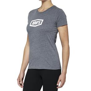 100% ICON WOMENS T-SHIRT HEATHER GREY