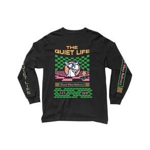 THE QUIET LIFE GOOD VIBES DELIVERY LS TEE BLACK