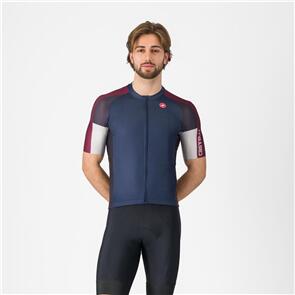 CASTELLI JERSEY ENTRATA 6 BELGIAN BLUE/DEEP BORDEAUX-SILVER