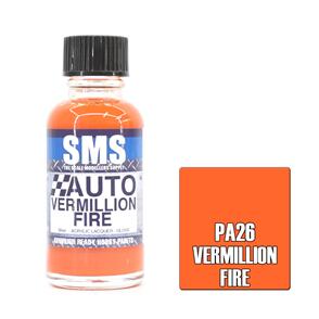 SMS AIR BRUSH PAINT 30ML VERMILLION FIRE ACRYLIC LACQUER SCALE MODELLERS SUPPLY