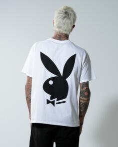 PLAYBOY BIG BUNNY STACK ORIGINAL FIT S/S TEE WHITE