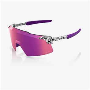 100 PERCENT BIKE AEROCRAFT - LE ELLY 3 GLOSS WHITE - HIPER DARK PURPLE MIRROR