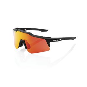 100% SPEEDCRAFT XS - SOFT TACT BLACK - HIPER RED  MIRROR