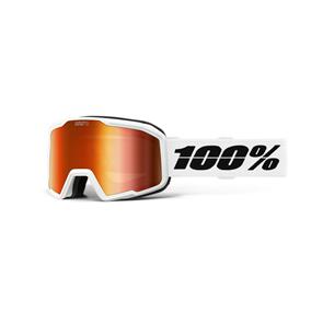 100% VALNOR GOGGLE WHITE - MIRROR RED