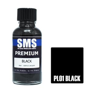 SMS AIRBRUSH PAINT 30ML PREMIUM BLACK ACRYLIC LACQUER SCALE MODELLERS SUPPLY