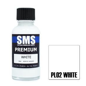SMS AIRBRUSH PAINT 30ML PREMIUM WHITE  ACRYLIC LACQUER SCALE MODELLERS SUPPLY