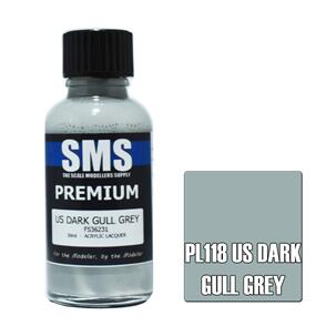 SMS AIR BRUSH PAINT 30ML PREMIUM US DARK GULL GREY  ACRYLIC LACQUER SCALE MODELLERS SUPPLY