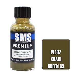 SMS AIR BRUSH PAINT 30ML PREMIUM KHAKI GREEN G3 ACRYLIC LACQUER SCALE MODELLERS SUPPLY