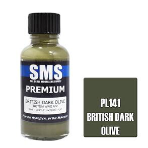 SMS AIR BRUSH PAINT 30ML PREMIUM BRITISH DARK OLIVE  ACRYLIC LACQUER SCALE MODELLERS SUPPLY