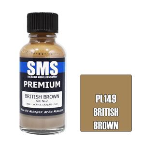 SMS AIR BRUSH PAINT 30ML PREMIUM BRITISH BROWN SCC NO.2  ACRYLIC LACQUER SCALE MODELLERS SUPPLY