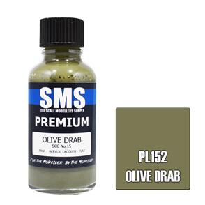 SMS AIR BRUSH PAINT 30ML PREMIUM OLIVE DRAB SCC NO.15  ACRYLIC LACQUER SCALE MODELLERS SUPPLY