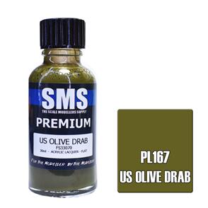 SMS AIR BRUSH PAINT 30ML PREMIUM US OLIVE DRAB ACRYLIC LACQUER SCALE MODELLERS SUPPLY