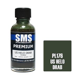 SMS AIR BRUSH PAINT 30ML PREMIUM US HELO DRAB  ACRYLIC LACQUER SCALE MODELLERS SUPPLY