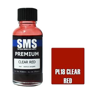SMS AIRBRUSH PAINT 30ML PREMIUM CLEAR RED ACRYLIC LACQUER SCALE MODELLERS SUPPLY