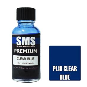 SMS AIRBRUSH PAINT 30ML PREMIUM CLEAR BLUE ACRYLIC LACQUER SCALE MODELLERS SUPPLY