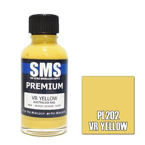 SMS AIR BRUSH PAINT 30ML PREMIUM VR YELLOW  ACRYLIC LACQUER SCALE MODELLERS SUPPLY