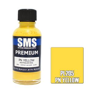 SMS AIR BRUSH PAINT 30ML PREMIUM PN YELLOW  ACRYLIC LACQUER SCALE MODELLERS SUPPLY