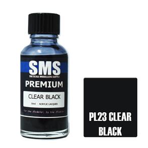 SMS AIRBRUSH PAINT 30ML PREMIUM CLEAR BLACK ACRYLIC LACQUER SCALE MODELLERS SUPPLY