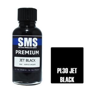 SMS AIRBRUSH PAINT 30ML PREMIUM JET BLACK ACRYLIC LACQUER SCALE MODELLERS SUPPLY