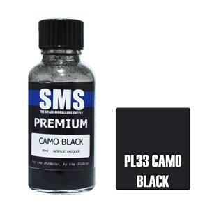 SMS AIR BRUSH PAINT 30ML PREMIUM CAMO BLACK  ACRYLIC LACQUER SCALE MODELLERS SUPPLY