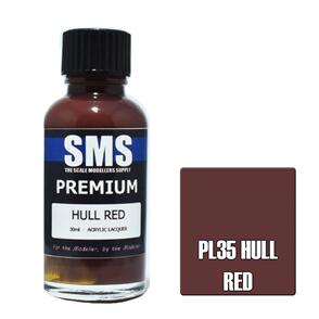 SMS AIR BRUSH PAINT 30ML PREMIUM HULL RED  ACRYLIC LACQUER SCALE MODELLERS SUPPLY