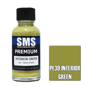 SMS AIR BRUSH PAINT 30ML PREMIUM INTERIOR GREEN ACRYLIC LACQUER SCALE MODELLERS SUPPLY