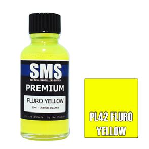 SMS AIRBRUSH PAINT 30ML PREMIUM FLURO YELLOW ACRYLIC LACQUER SCALE MODELLERS SUPPLY