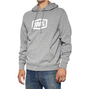 100% ICON PULLOVER HOODIE FLEECE HEATHER GREY 