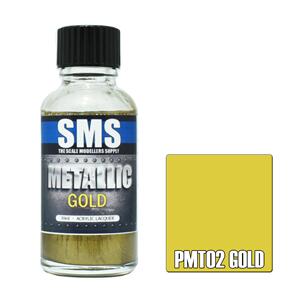 SMS AIRBRUSH PAINT 30ML METALLIC GOLD ACRYLIC LACQUER SCALE MODELLERS SUPPLY