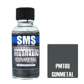 SMS AIR BRUSH PAINT 30ML METALLIC GUNMETAL  ACRYLIC LACQUER SCALE MODELLERS SUPPLY