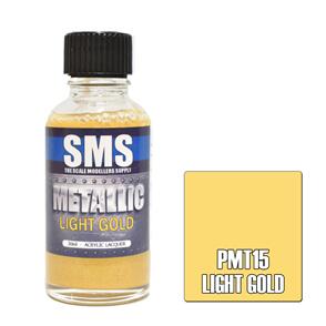 SMS AIR BRUSH PAINT 30ML METALLIC LIGHT GOLD  ACRYLIC LACQUER SCALE MODELLERS SUPPLY