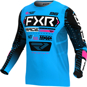FXR YOUTH PODIUM MX JERSEY 25 CYAN/BLACK/PINK 