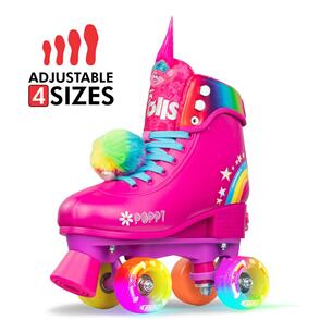 CRAZY SKATES TROLLS POPPY SIZE ADJUSTABLE ROLLER SKATES