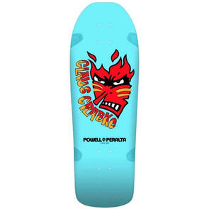 POWELL PERALTA CLAUS GRABKE FLAMING SKULL AQUA DECK 10.25"