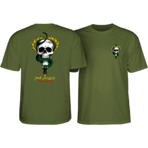 POWELL PERALTA MIKE MCGILL SKULL & SNAKE TEE MILITARY GREEN