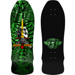 POWELL PERALTA GEEGAH SKULL & SWORD - GREEN FOIL DECK 9.75"