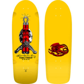 POWELL PERALTA SKULL & NUNCHUCKS BRUCE LEE COLLAB DECK - YELLOW 10.0"