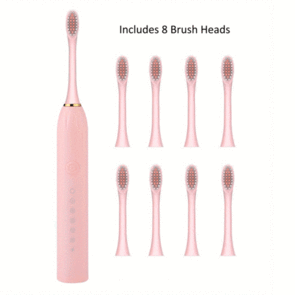 PROSONIC T5 ELECTRIC TOOTHBRUSH ROSE PINK W 8 BRUSH HEADS