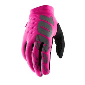 100% 2 BRISKER WOMENS GLOVES NEON PINK/BLACK 