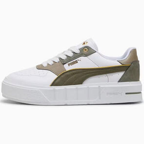 PUMA WOMENS CALI COURT LUXE PUMA WHITE-LODEN GREEN